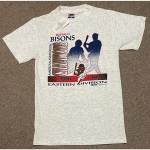 Vintage 1991 Medium Buffalo Bisons MILB Champions Single Stitch T-Shirt NWT